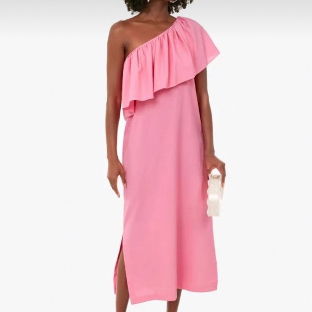 Flamingo Pink Florencia One Shoulder Dress